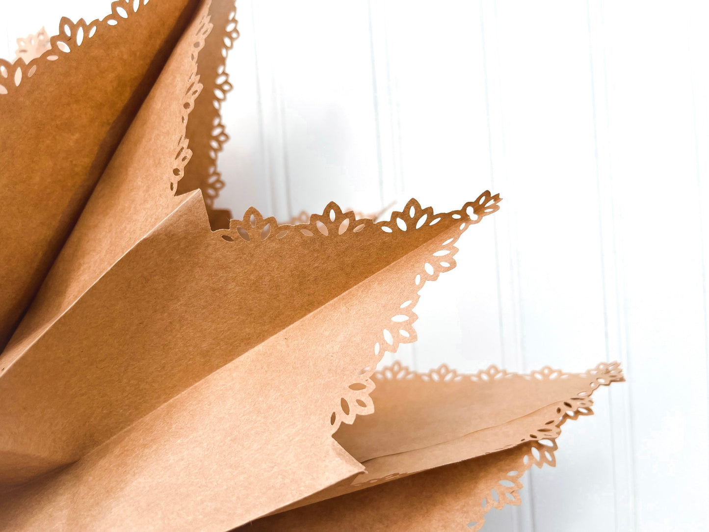 Lace Edge Paper Bag Stars, Set of 2